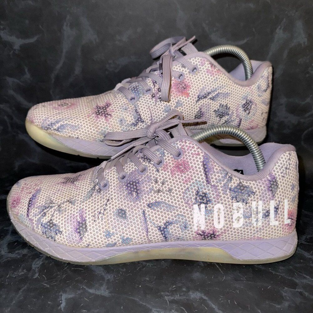 NOBULL Sneakers Water Color Purple Floral Trainer Shoes Womens 11.5 Mens 10